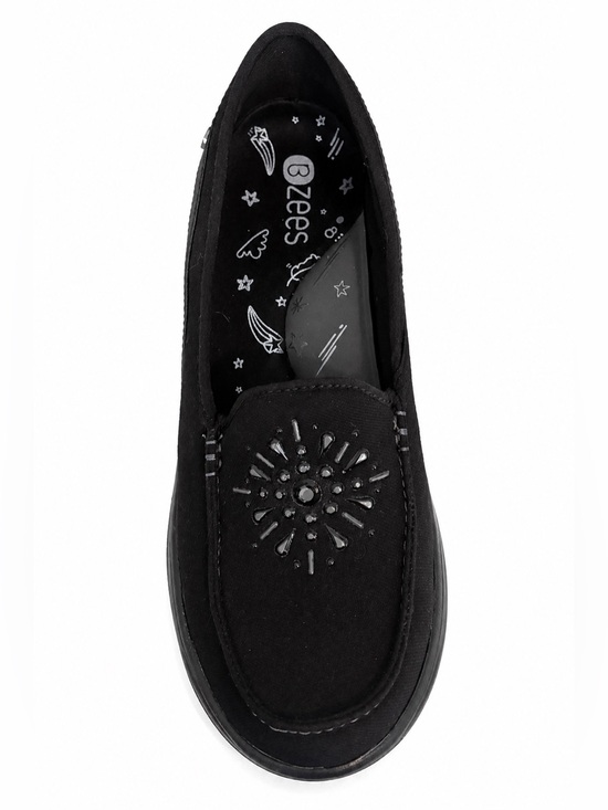 Bzees Shoes - Bzees Evie Slip-On Shoes Women’s 9W Black Embellished Comfort Loafers